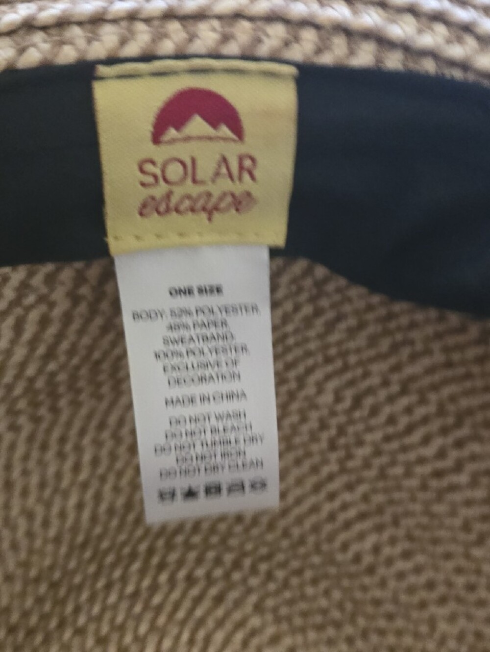 Eclipse Natural Straw Sun Hat with Black Trim - Picture 4 of 4